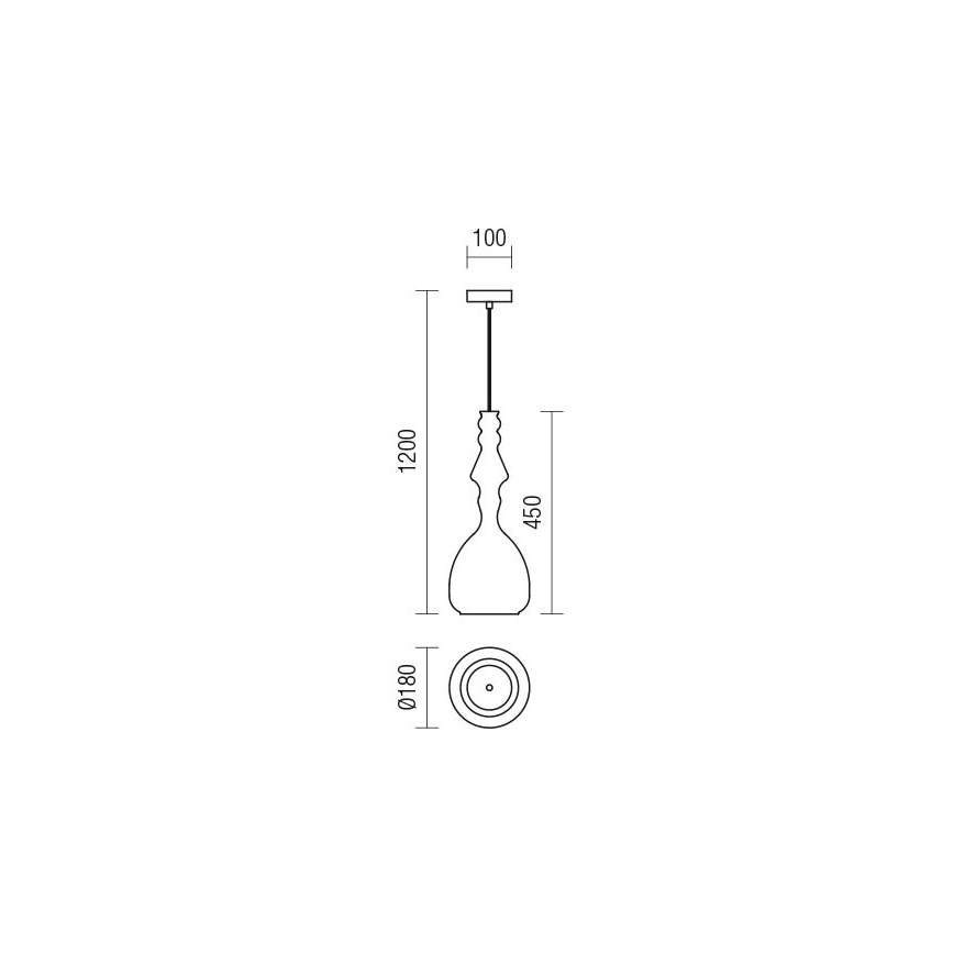 Redo 01-2938 - Suspension à câble AMBIX 1xE27/42W/230V Ø 18 cm gris