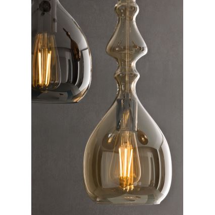 Redo 01-2939 - Suspension sur câble AMBIX 1xE27/42W/230V Ø 18 cm marron