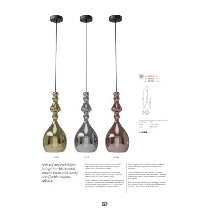 Redo 01-2939 - Suspension sur câble AMBIX 1xE27/42W/230V Ø 18 cm marron