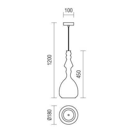 Redo 01-2939 - Suspension sur câble AMBIX 1xE27/42W/230V Ø 18 cm marron