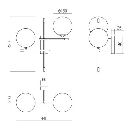 Redo 01-2946 - Applique murale ESSENTIAL 2xE14/28W/230V