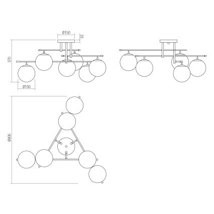 Redo 01-2948 - Plafonnier ESSENTIAL 6xE14/28W/230V