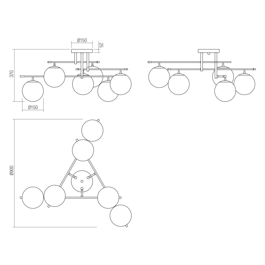 Redo 01-2948 - Plafonnier ESSENTIAL 6xE14/28W/230V
