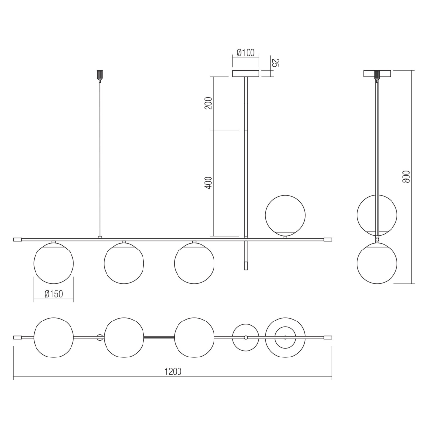 Redo 01-2949 - Suspension filaire ESSENTIAL 4xE14/28W/230V