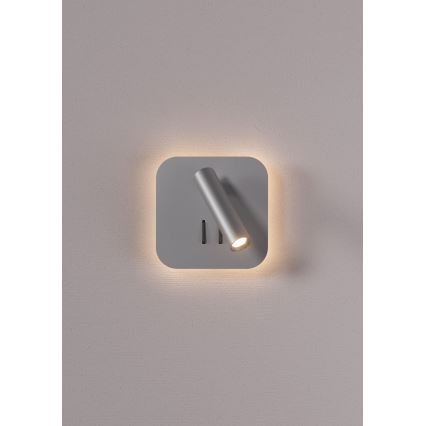 Redo 01-2978 - Applique murale LED QUDA LED/6W/230V + LED/3W 3000K IRC 90 chrome mat