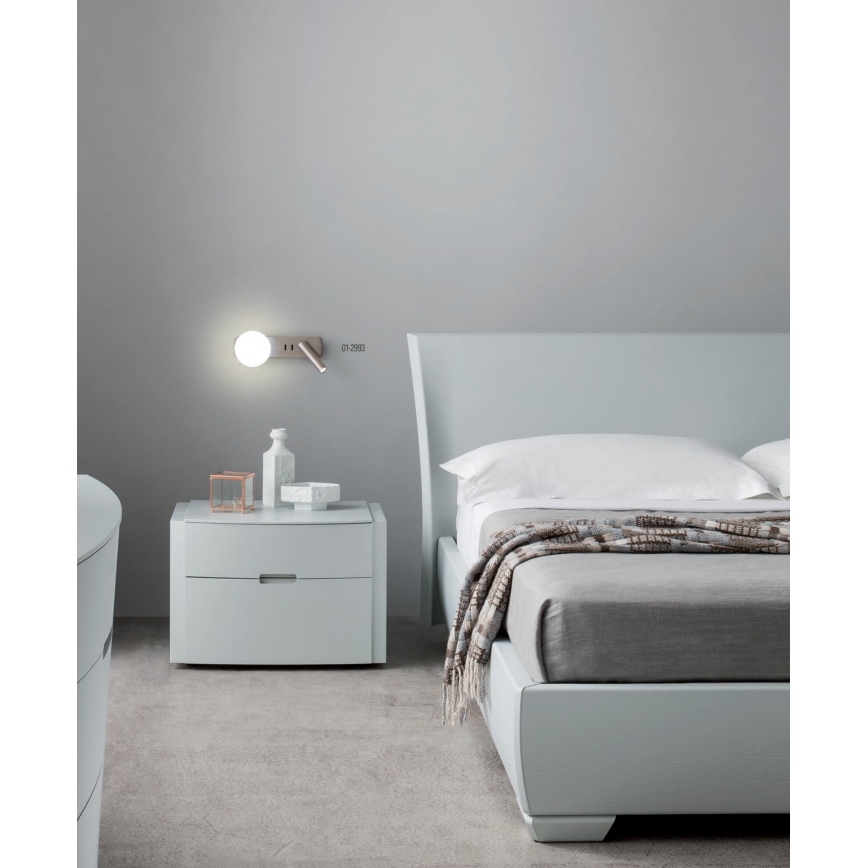 Redo 01-2993 - Applique murale OASIS LED/3W/230V + 1x G9/10W, USB, IRC 90, chrome brillant