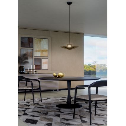 Redo 01-3001 - Lustre LED sur câble FARGO LED/16,5W/230V CRI 90 Ø 50 cm noir/or