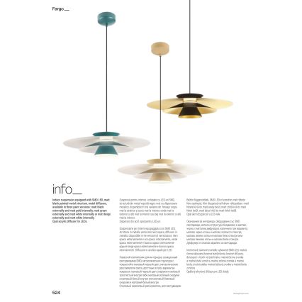 Redo 01-3003 - Suspension LED sur câble FARGO LED/16,5W/230V CRI 90 Ø 50 cm beige/blanc