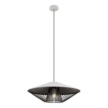 Redo 01-3008 - Suspension sur câble GRILL 1xE27/42W/230V Ø 49,5 cm noir/blanc