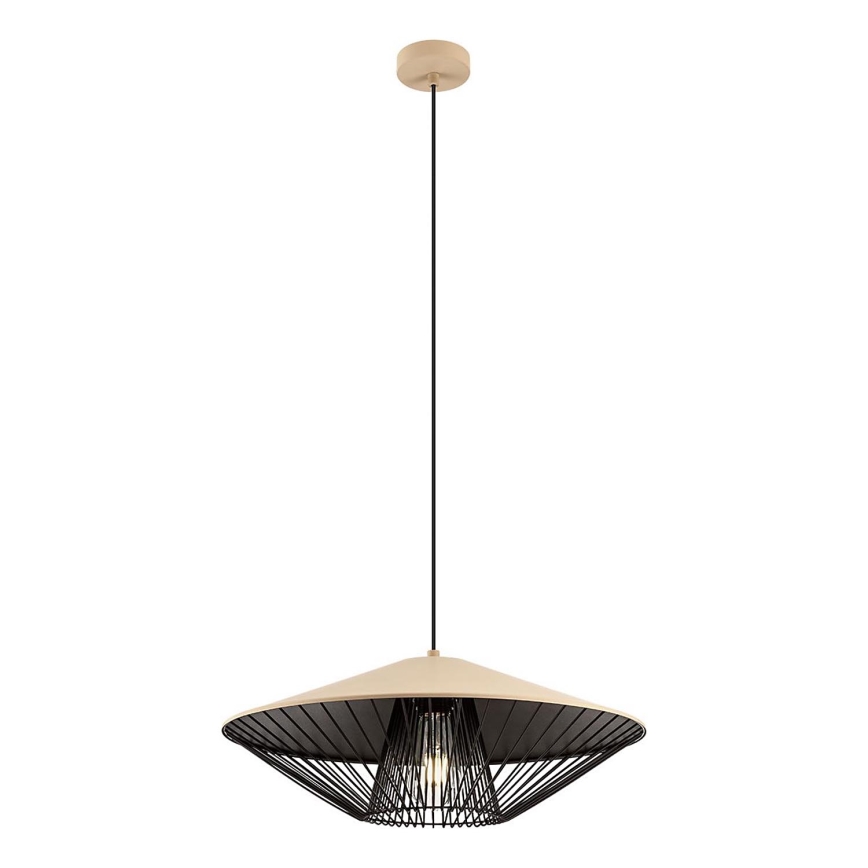 Redo 01-3011 - Suspension sur câble GRILL 1xE27/42W/230V Ø 49,5 cm noir/beige
