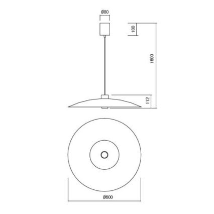 Redo 01-3019 - Suspension LED sur câble LARS LED/14W/230V + LED/10W Ø 60 cm CRI 90 vert