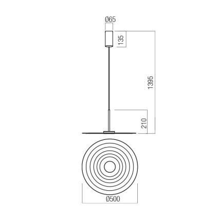 Redo 01-3044 - Suspension LED sur câble LAKE LED/13W/230V CRI 90 Ø 50 cm blanche