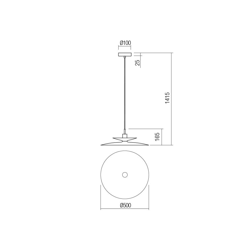 Redo 01-3049 - Suspension sur câble GUNNAR 1xE27/42W/230V Ø 50 cm orange