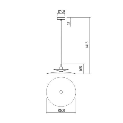Redo 01-3050 - Suspension sur câble GUNNAR 1xE27/42W/230V Ø 50 cm, vert