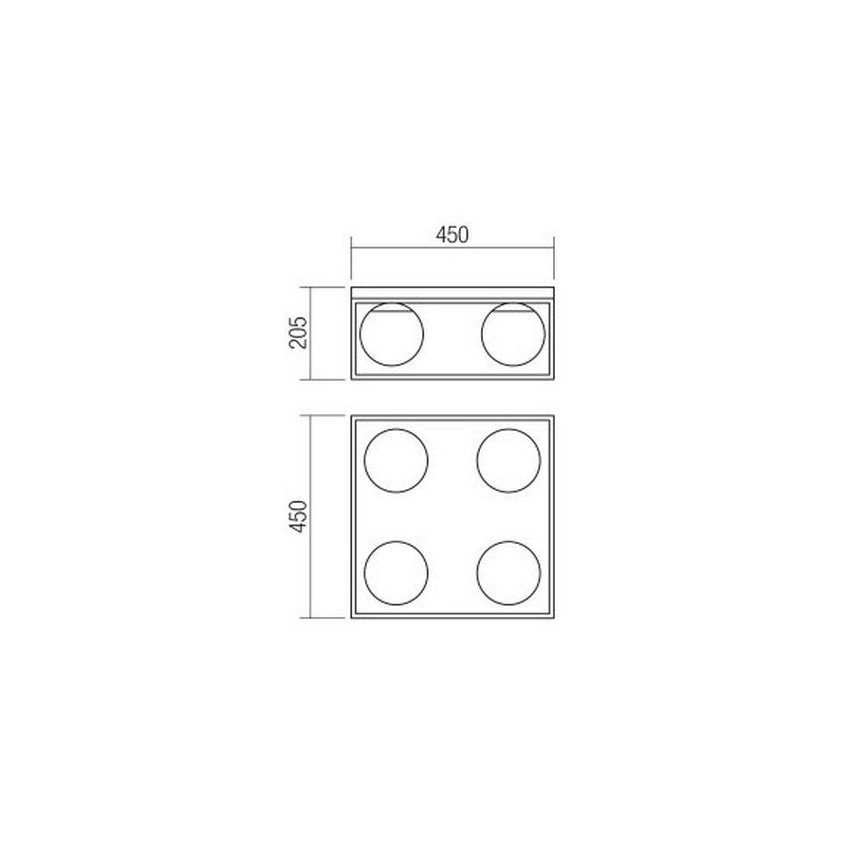 Redo 01-3055 - Plafonnier ZODIAC 4xE14/28W/230V
