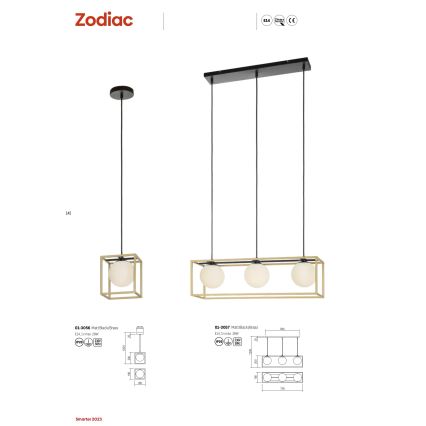 Redo 01-3056 - Suspension filaire ZODIAC 1xE14/28W/230V