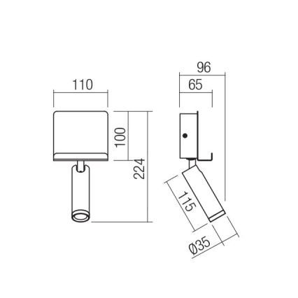 Redo 01-3083 - Spot mural PANEL LED/3,5W/230V USB blanc