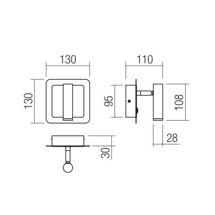 Redo 01-3091 - Spot mural LED CLOSER LED/6W/230V blanc