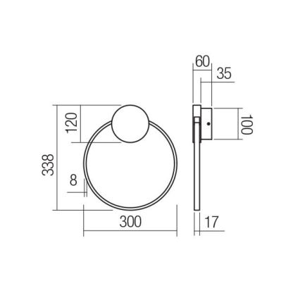 Redo 01-3102 - Applique murale LED ATOM LED/11W/230V d. 30 cm