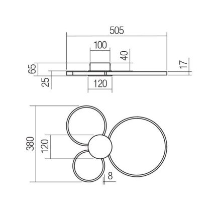 Redo 01-3105 - Plafonnier LED ATOM LED/20W/230V