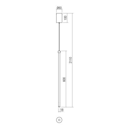 Redo 01-3115 - Suspension filaire LED TABOO LED/9W/230V laiton