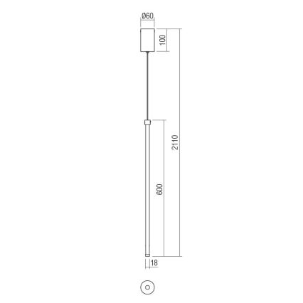 Redo 01-3116 - Suspension filaire LED TABOO LED/9W/230V noir