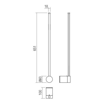 Redo 01-3121 - Applique murale LED TABOO LED/9W/230V laiton