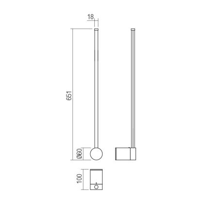 Redo 01-3122 - Applique murale LED TABOO LED/9W/230V noir