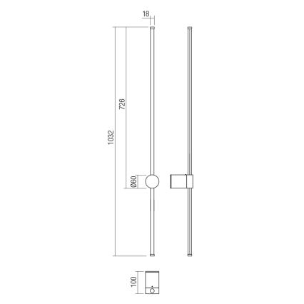 Redo 01-3124 - Applique murale LED TABOO LED/11W/230V laiton