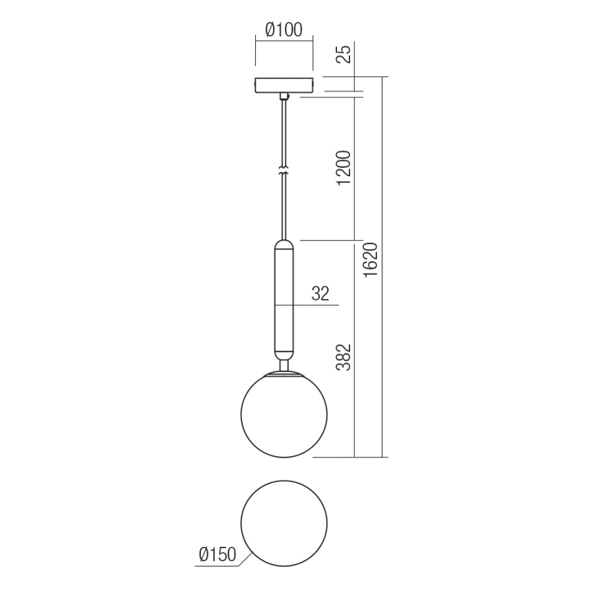 Redo 01-3130 - Suspension filaire HAIKU 1xE14/28W/230V d. 15 cm laiton