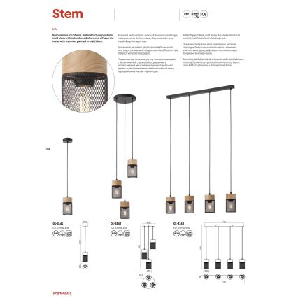 Redo 01-3141 - Suspension filaire STEM 1xE27/42W/230V