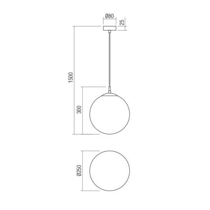 Redo 01-3153 - Suspension filaire BOWLING 1xE27/42W/230V doré