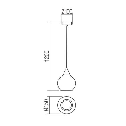 Redo 01-3190 - Suspension filaire TANNER 1xE14/28W/230V d. 15 cm