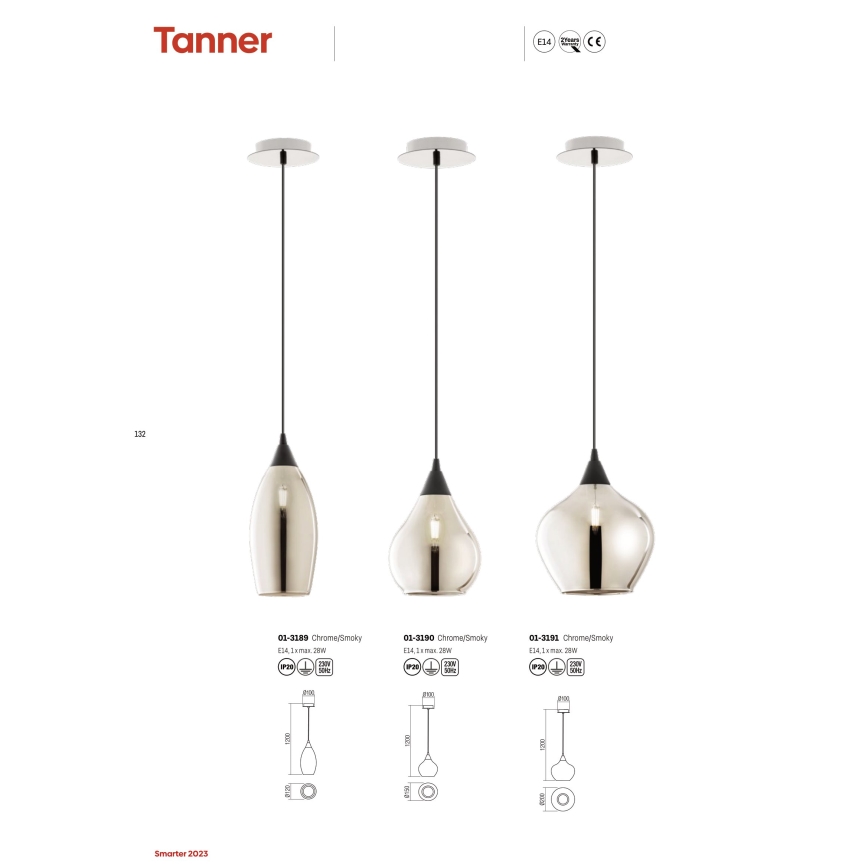 Redo 01-3191 - Suspension filaire TANNER 1xE14/28W/230V d. 20 cm