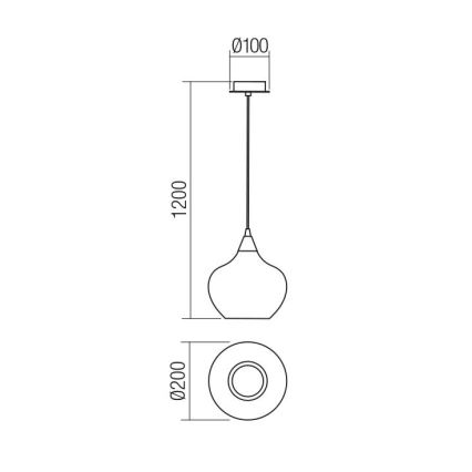 Redo 01-3191 - Suspension filaire TANNER 1xE14/28W/230V d. 20 cm