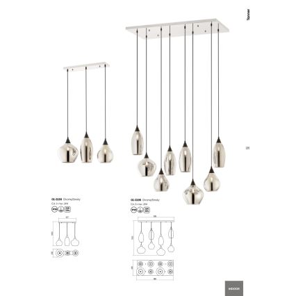Redo 01-3195 - Suspension filaire TANNER 8xE14/28W/230V