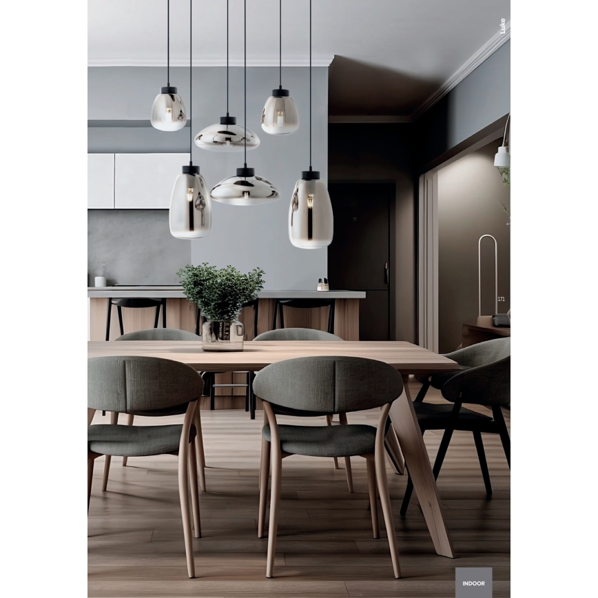 Redo 01-3196 - Suspension filaire LUKE 1xE27/42W/230V d. 17 cm noir