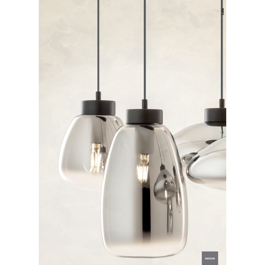 Redo 01-3196 - Suspension filaire LUKE 1xE27/42W/230V d. 17 cm noir