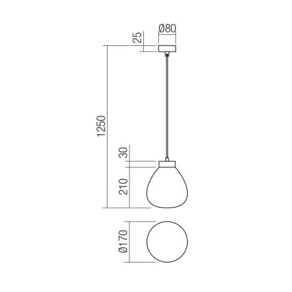 Redo 01-3196 - Suspension filaire LUKE 1xE27/42W/230V d. 17 cm noir
