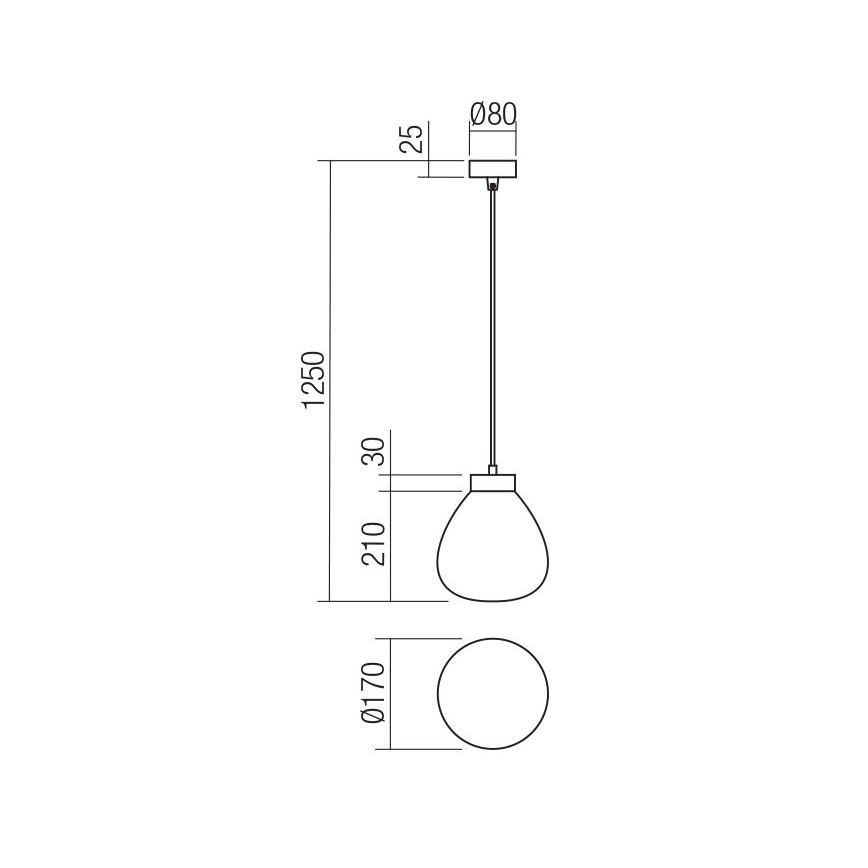 Redo 01-3196 - Suspension filaire LUKE 1xE27/42W/230V d. 17 cm noir