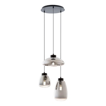 Redo 01-3197 - Suspension filaire LUKE 3xE27/42W/230V d. 46 cm noir