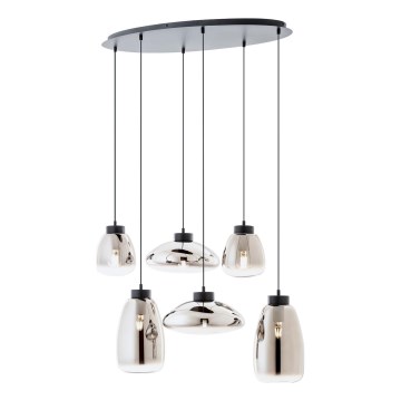 Redo 01-3212 - Suspension filaire LUKE 6xE27/42W/230V noir