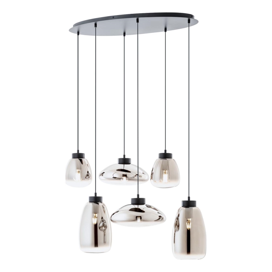Redo 01-3212 - Suspension filaire LUKE 6xE27/42W/230V noir