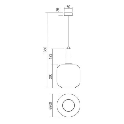 Redo 01-3213 - Suspension filaire BRINA 1xE27/23W/230V