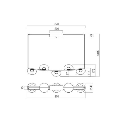 Redo 01-3243 - Suspension filaire à intensité variable SINCLAIR LED/35W/230V CRI 93 IP21 doré