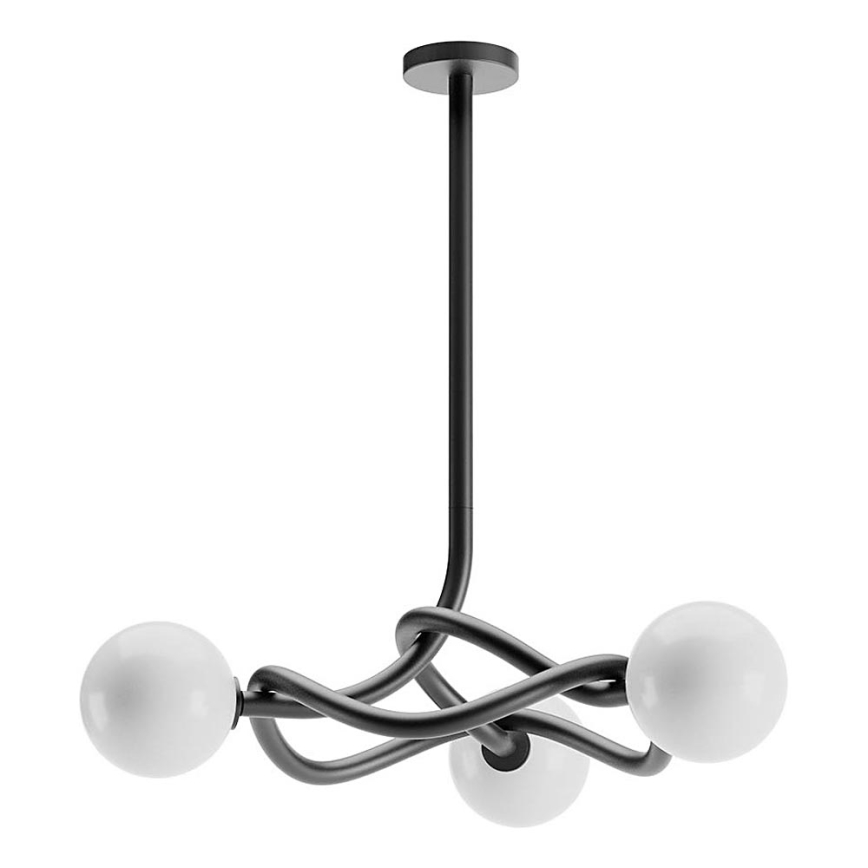 Redo 01-3257 - Lustre sur tige CONFUSIO 3xE14/28W/230V Ø 76 cm noir