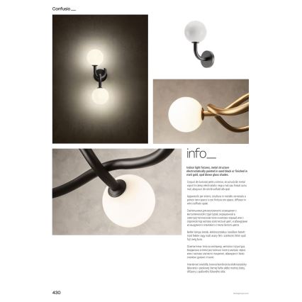 Redo 01-3257 - Lustre sur tige CONFUSIO 3xE14/28W/230V Ø 76 cm noir