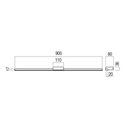 Redo 01-3271 - Éclairage LED pour miroir de salle de bains ASTON LED/18W/230V 3000/4000K 90 cm CRI 90 IP44 blanc
