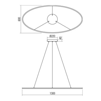 Redo 01-3299 - Suspension dimmable sur câble LEO LED/67W/230V 3000/4000K CRI 90 noir