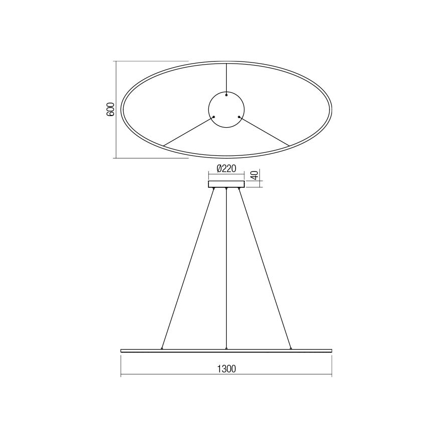 Redo 01-3299 - Suspension dimmable sur câble LEO LED/67W/230V 3000/4000K CRI 90 noir